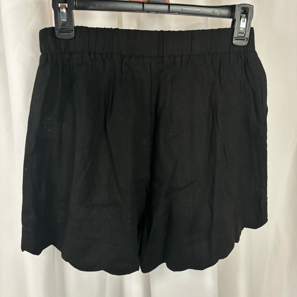 NWT Black Linen-like Scalloped Casual Vacation Shorts Small - Picture 4 of 5